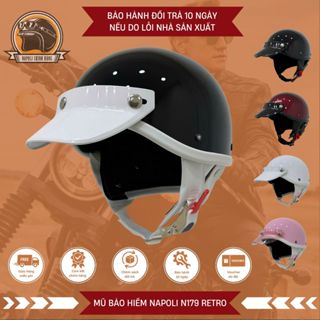 Mũ Bảo Hiểm Napoli Nửa Đầu [CHÍNH HÃNG] [FREESHIP] - Nón Bảo Hiểm Napoli N179 Retro Japan Style
