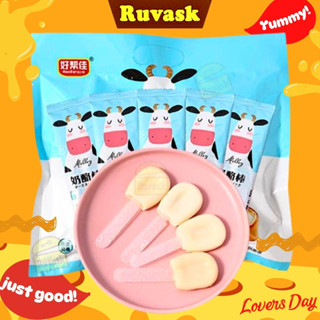 Kẹo Mút Sữa Chua Phô Mai  - Kẹo Sữa Bò Mềm Thơm Ngon, Đồ Ăn Vặt Nội Địa Trung - Kẹo Sữa Chua Ruvask