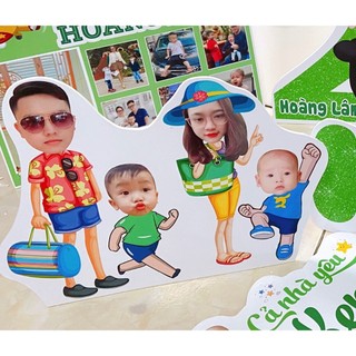 Chibi gia đình - chibi trang trí sinh nhật Miễn phí thiết kế