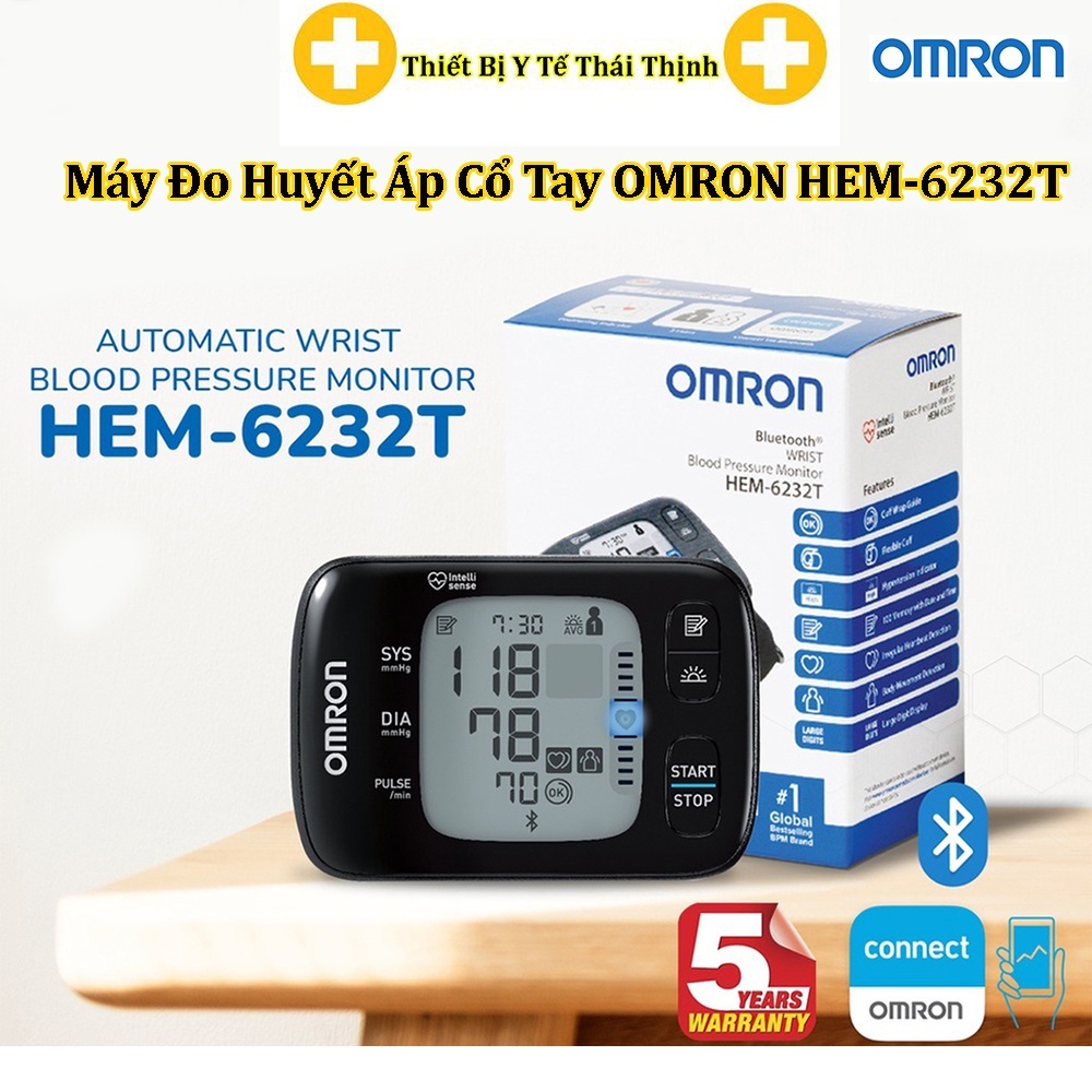 Máy Đo Huyết Áp Cổ Tay OMRON HEM-6232T Bảo Hành 5 Năm