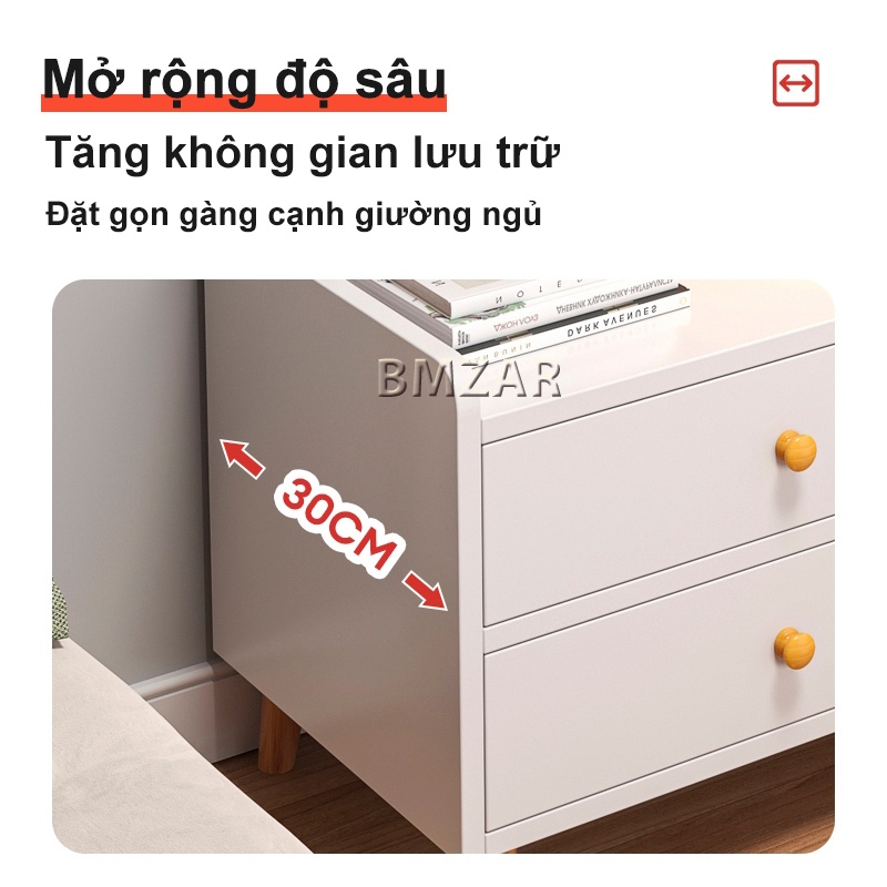 Bmzar Tủ đầu giường nhiều ngăn kéo phong cách Châu Âu gỗ cao cấp phù hợp với phòng khách phòng ngủ | BigBuy360 - bigbuy360.vn