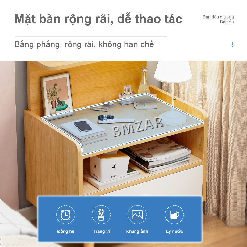 Bmzar Tủ đầu giường nhiều ngăn kéo phong cách Châu Âu gỗ cao cấp phù hợp với phòng khách phòng ngủ | BigBuy360 - bigbuy360.vn