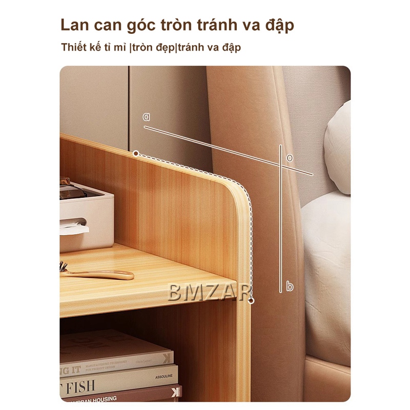 Bmzar Tủ đầu giường nhiều ngăn kéo phong cách Châu Âu gỗ cao cấp phù hợp với phòng khách phòng ngủ | BigBuy360 - bigbuy360.vn