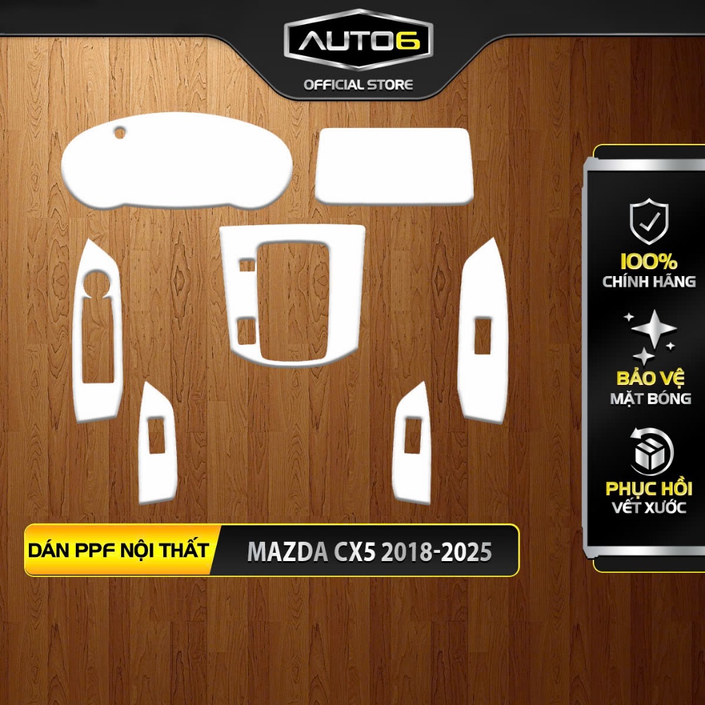 MAZDA CX5 [2018-2025]: Dán PPF bảo vệ mặt bóng nội thất - Xoá mờ vết xước tuyệt đối AUTO6