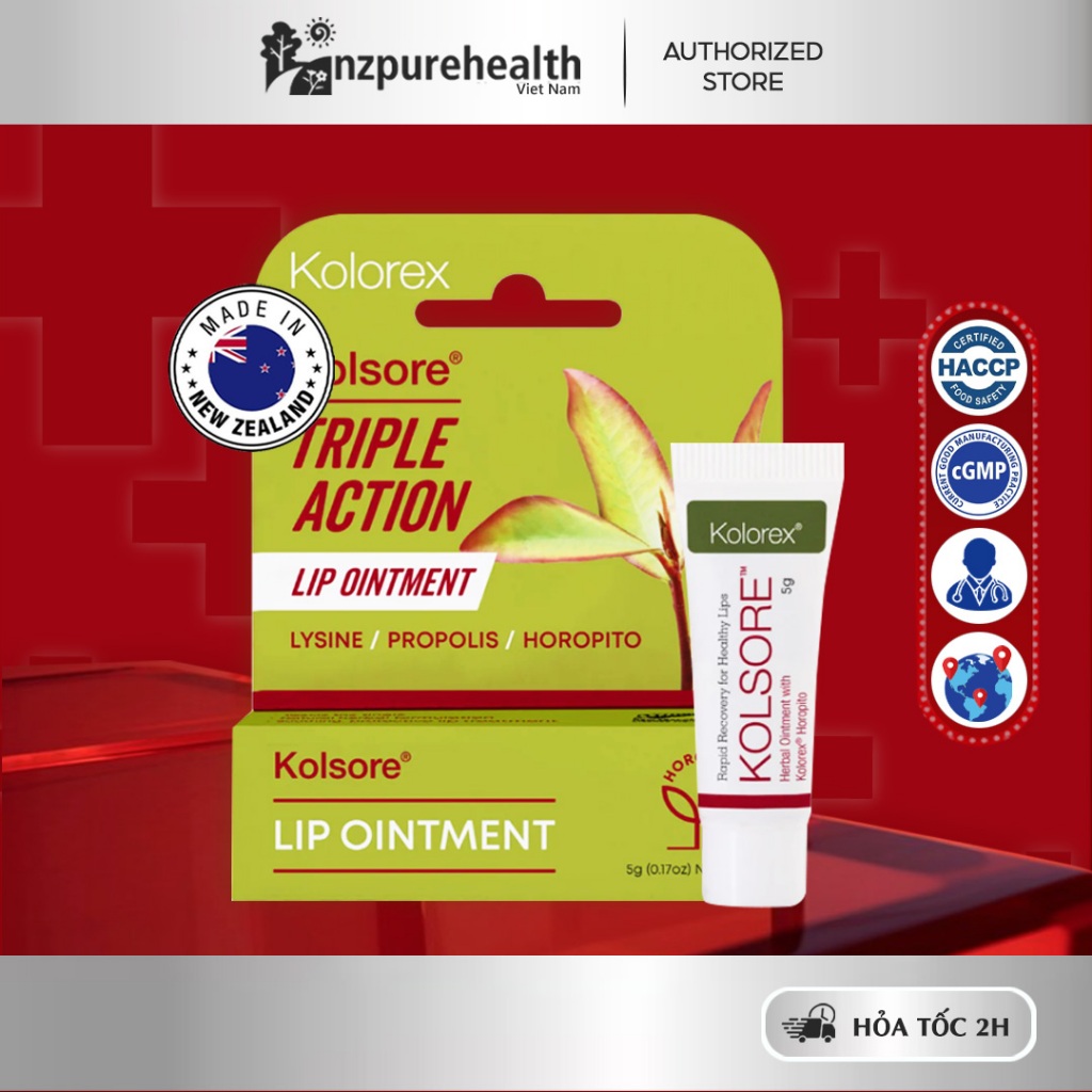 Kem giảm chàm môi, herpes môi Kolorex Kolsore Lip Care Ointment (5g)