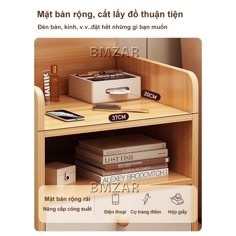Bmzar Tủ đầu giường nhiều ngăn kéo phong cách Châu Âu gỗ cao cấp phù hợp với phòng khách phòng ngủ | BigBuy360 - bigbuy360.vn