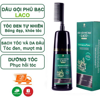 Dầu Gội Phủ Bạc Laco 200ml tác dụng làm tóc đen mềm mượt sau 9 phút và sữa tắm sake Laco 5ml tác dụng làm sạch da