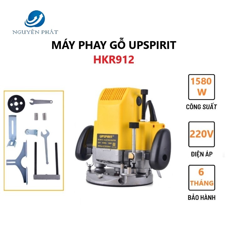 MÁY PHAY GỖ, MÁY SOI CẦM TAY CHÍNH HÃNG CỐT 12.7MM CÔNG SUẤT 1580W - UPSPIRIT HKR912