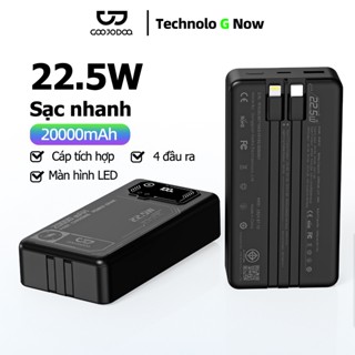 Sạc dự phòng GOOJODOQ 20000mAh tích hợp cáp sạc 22.5W sạc nhanh thông minh