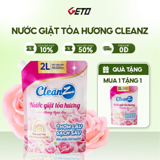 [MUA 1 TẶNG 1] Nước giặt xả tỏa hương CleanZ đánh bay vết bẩn, hương thơm mềm mại, thơm lâu nửa tháng 2L (Túi)