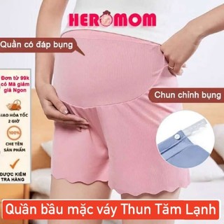  Quần bầu mặc trong váy đáp bụng Thun Tăm Lạnh mặc ôm nâng đỡ bụng bầu giá rẻ bigsize Heromom Store 