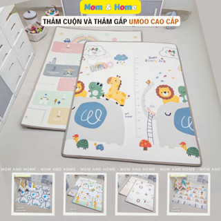 Thảm Cuộn, Thảm Gấp UMOO cao cấp XPE phủ Silicone an toàn cho bé chơi và tập bò, dùng được 2 mặt
