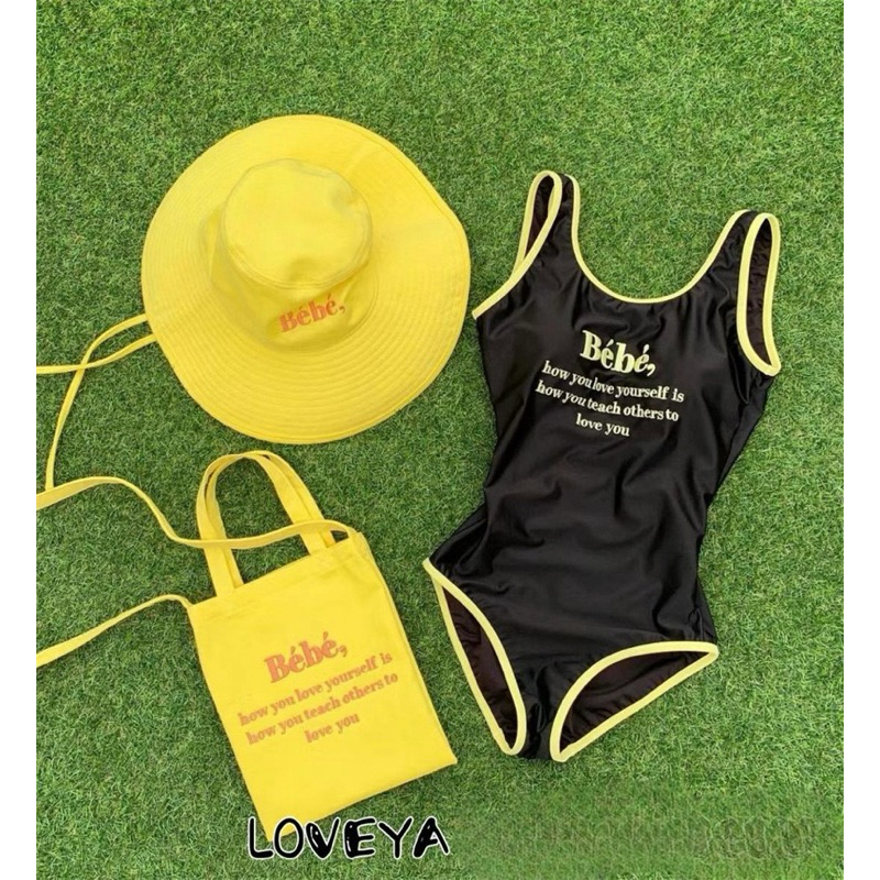 Đồ bơi nữ , bikini liền thân xanh dương in chữ dáng basic (QC có sẵn) | BigBuy360 - bigbuy360.vn