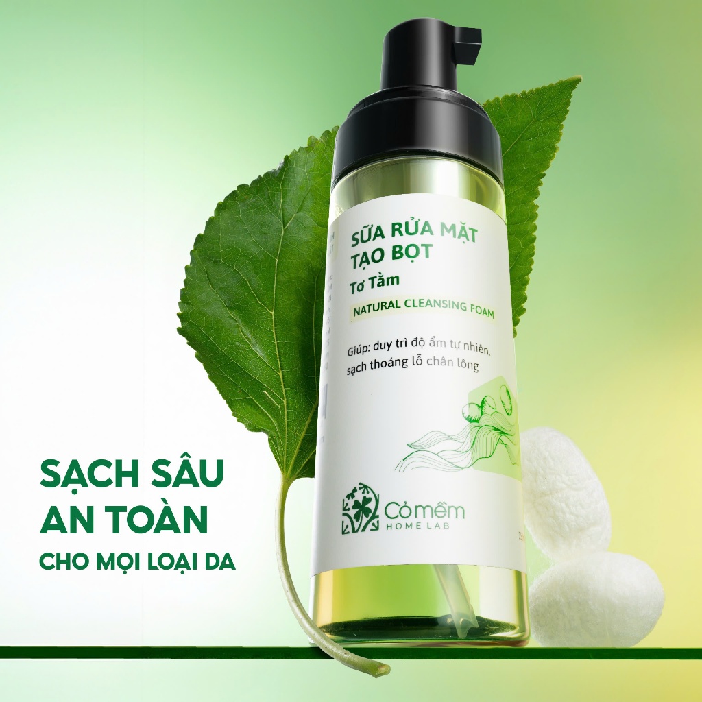 Bọt Rửa Mặt Dưỡng Da Cho Mọi Loại Da Tơ Tằm Cỏ Mềm 150ml