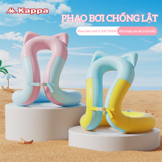 Phao bơi cho bé Kappa, Áo phao bơi chống lật mèo cao cấp chất liệu PVC thiết kế chữ U AN TOÀN cho bé tập bơi thoả thích