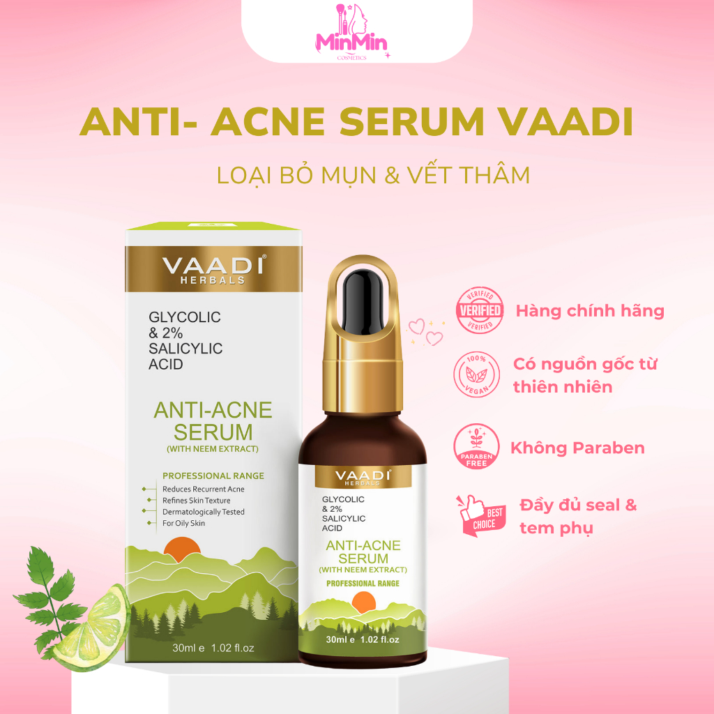 Serum Chuyên Biệt Cho Da Bị Mụn Anti-Acne Serum Vaadi 30ml