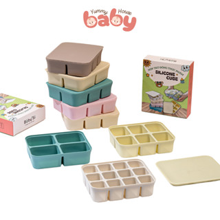 Khay Trữ Đông Đồ Ăn Dặm Silicon Baby'Si Có Nắp, Khay Trữ Đồ Ăn Dặm, Hộp Đựng Thức Ăn, Khay Làm Đá Viên Cỡ Lớn