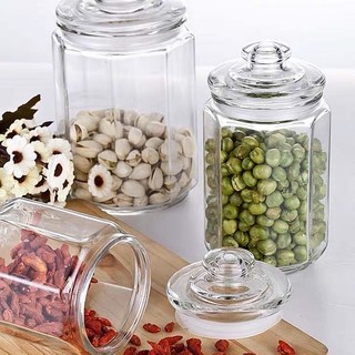 [ RẺ SẬP SÀN] Lọ thủy tinh núm 550ml lục lăng, lọ thủy tinh lục giác đựng hạt, gia vị GDHT