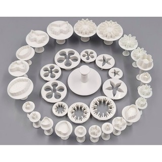 Bộ cutter hoa lá 33 món nhấn bánh cookies, trang trí bánh
