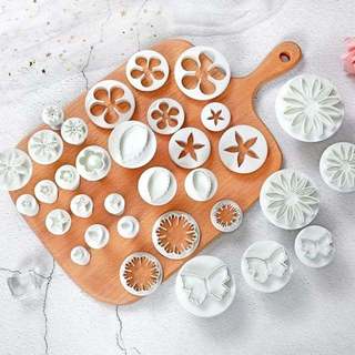 Bộ cutter hoa lá 33 món nhấn bánh cookies, trang trí bánh