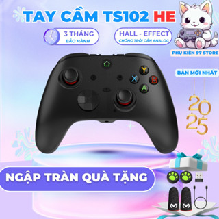 Tay cầm chơi game S102 - 2025 độ cần Hall Joystick xoay 360 kết nối bluetooth, Receiver 2.4G có 2 nút Macro ghi gán Skil