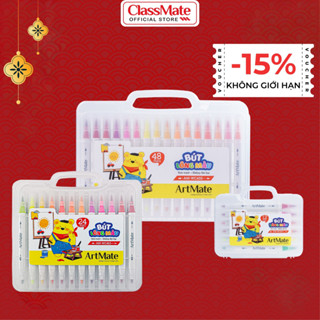 Bút Brush Artmate CLASSMATE Bút Calligraphy, Bút Lông Màu Đi Nét Linh Hoạt, Artline 2 Đầu, 12/24/48 Màu AM-WC451/453/455