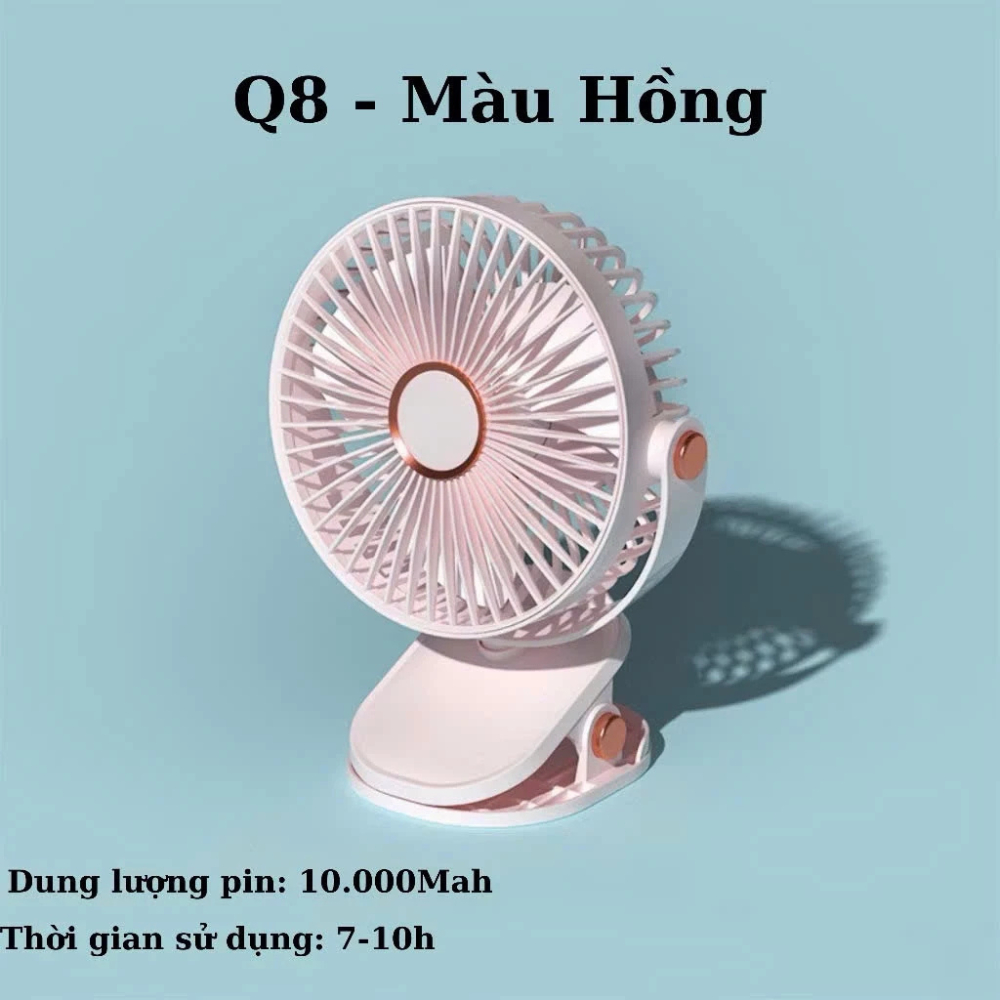 Quạt Mini Kẹp Bàn DIDOOGLT - Quạt Tích Điện Có Đèn 5 Tốc Độ Gió Tiện Lợi | BigBuy360 - bigbuy360.vn
