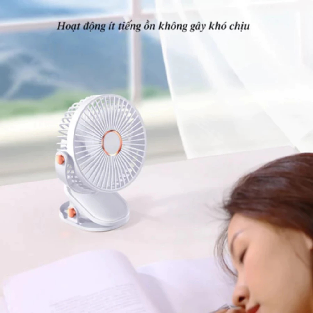Quạt Mini Kẹp Bàn DIDOOGLT - Quạt Tích Điện Có Đèn 5 Tốc Độ Gió Tiện Lợi | BigBuy360 - bigbuy360.vn