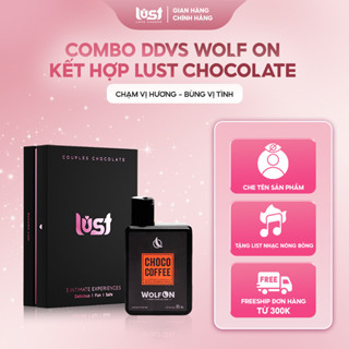 Combo dung dịch vệ sinh nam giới Wolf ON + Lust chocolate socola tình yêu I Set quà tặng nam giới , quà tặng bạn trai