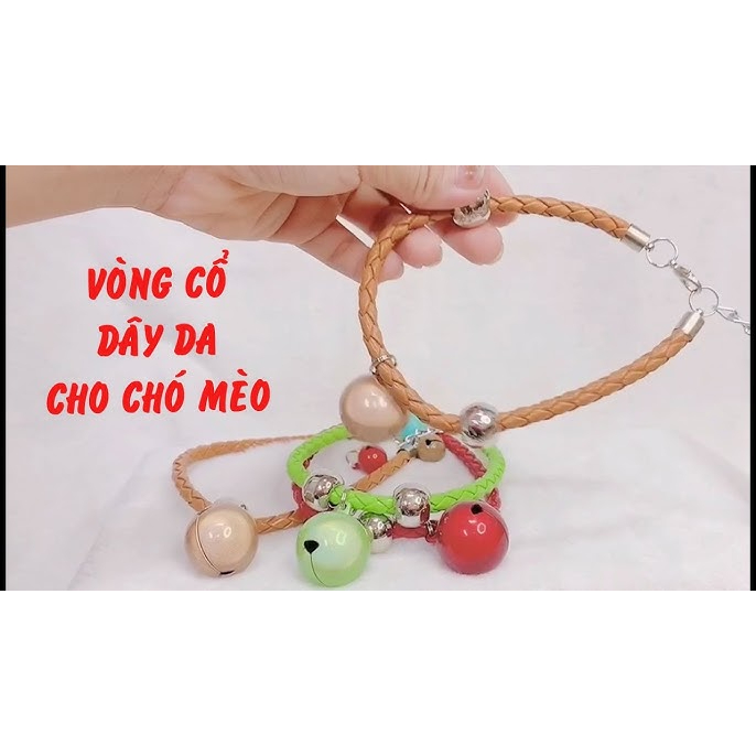 Vòng cổ dây da chuông lớn cho thú cưng - [Nông Trại Thú Cưng]