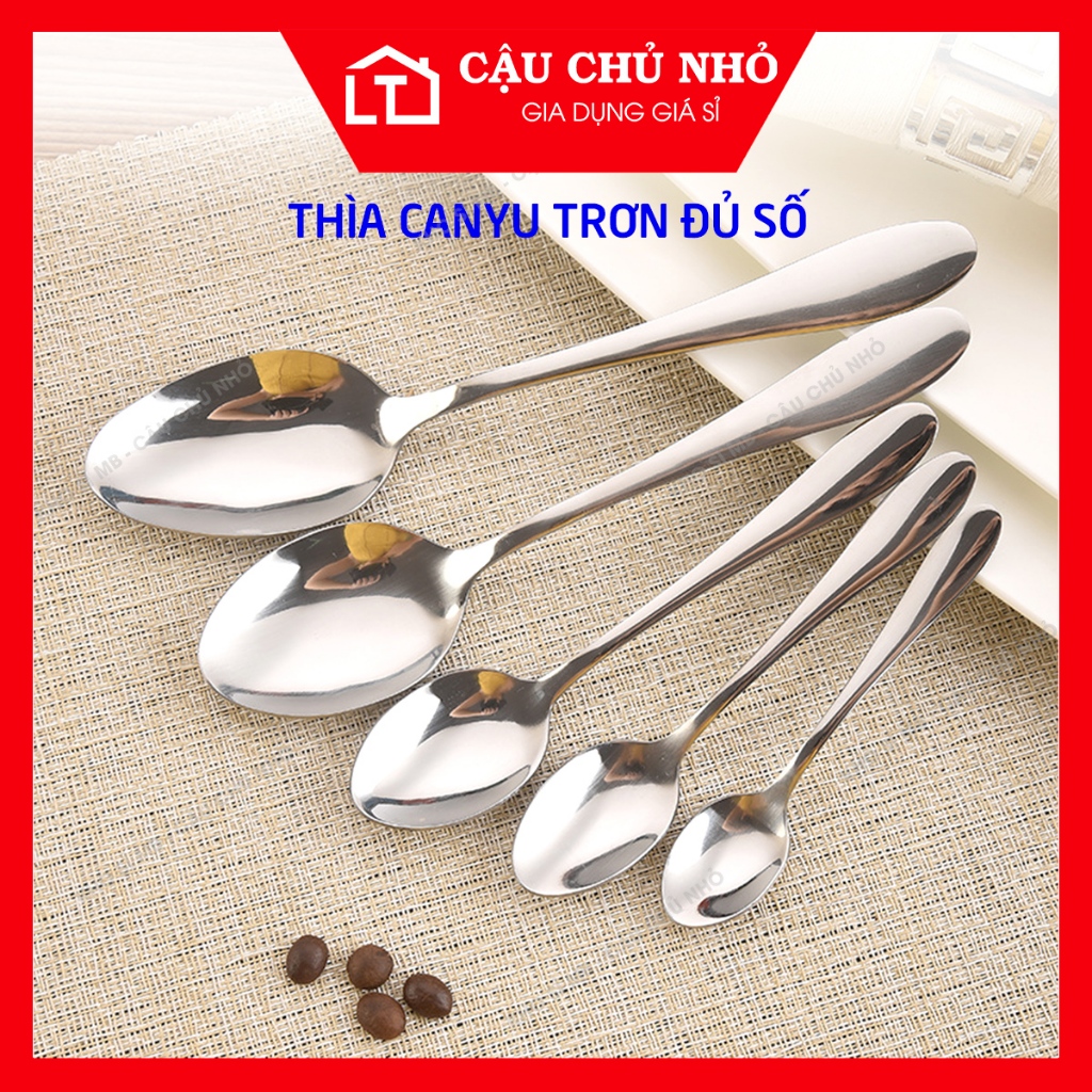 Thìa inox ăn cơm cao cấp, muỗng inox cán dài, muỗng ăn cơm, spoon canyu cao cấp đủ số CẬU CHỦ NHỎ