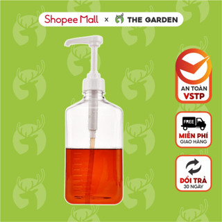 Bình đựng siro bằng NHỰA dung tích 1,1L có vòi pump định lượng 10ml 1 lần bơm dung tích - THE GARDEN IGWT-