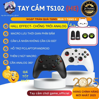 Tay cầm S102 2025 Hall Effect, Receiver 2.4G - Bluetooth - 2 nút Macro cao cấp - Joystick chuẩn 360 độ 24 tháng bảo hành