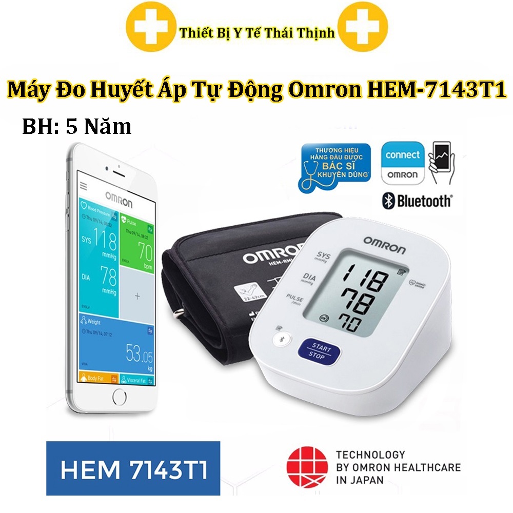 Máy Đo Huyết Áp Tự Động Omron HEM-7143T1 Bảo Hành 5 Năm