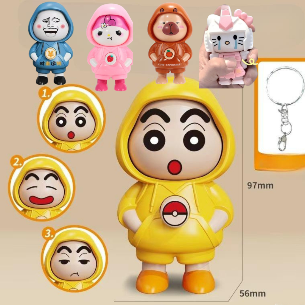 Móc khóa thay đổi khuôn mặt ngộ nghĩnh quà tặng học sinh Gumihoo1