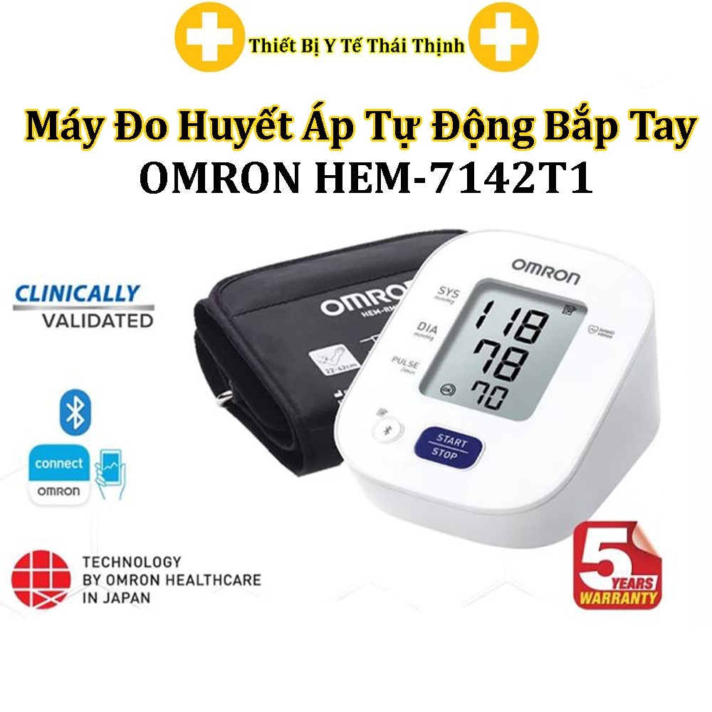 Máy Đo Huyết Áp Tự Động Bắp Tay Omron HEM-7142T1 Bảo Hành 5 Năm
