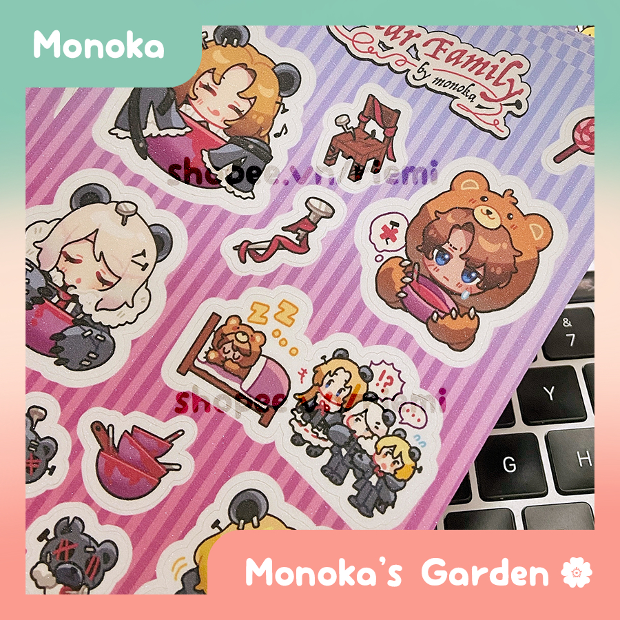 Sticker sheet tờ hình dán kiss-cut khổ B6 Limbus Company artist Monoka