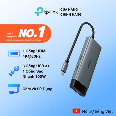 Hub USB Type-C TP-Link UH5020C – USB 5 Cổng với HDMI 4K@60Hz, Sạc Nhanh 100W, Đa Năng