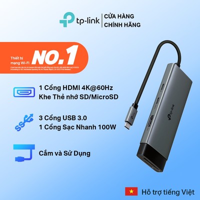 Hub USB Type-C TP-Link UH7020C Chuyển Đổi Đa Năng 7 Cổng, Tương Thích Với Hầu Hết Hệ Điều Hành