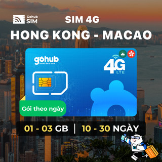 SIM Hong Kong, Macao 4G - Gói dài ngày (10 - 30 ngày) - Gohub tặng kèm que chọc SIM