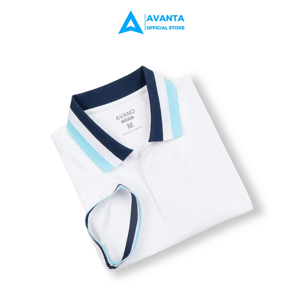 Áo polo nữ trắng viền AVANTA vải Cotton mắt chim mềm mịn thoáng mát không bai xù APL02