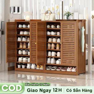 Woodland Tủ giày thiết kế lá sách cao cấp Chất liệu tre Nam bền đẹp lắp đặt mọi vị trí