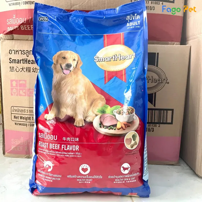 Hạt Cho Chó Lớn SmartHeart Vị Bò Nướng
