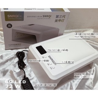  Máy hơ gel SNRQI T8 chính hãng 72W 60 bóng LED UV - Máy hơ móng làm nail khoang rộng có đệm kê tay 