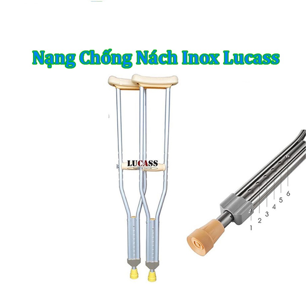 Nạng Chống Nách Inox Lucass Bền,Khỏe