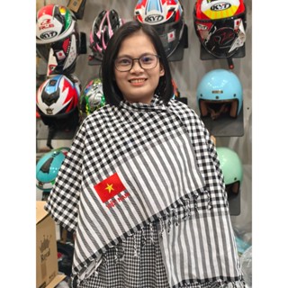 Khăn rằn thêu cờ Việt Nam ý nghĩa kích thước 60cm*165cm-Khăn rằn Nam Bộ Quàng Cổ đi du lịch,phượt..
