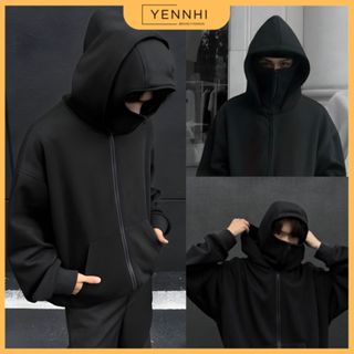 Áo khoác hoodie zip chống nắng ninja DRIP 2 mũ che mặt full face unisex chất nỉ không xù - Yến Nhi Shop