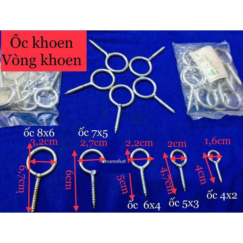 Móc khoen tròn đầu vít (2cái)