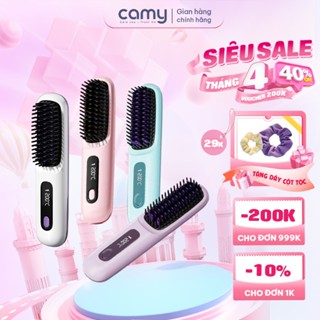 Lược điện chải tóc không dây ion âm Camy SupperHeat chăm sóc tóc mềm mượt, gỡ rối làm nóng nhanh 20s