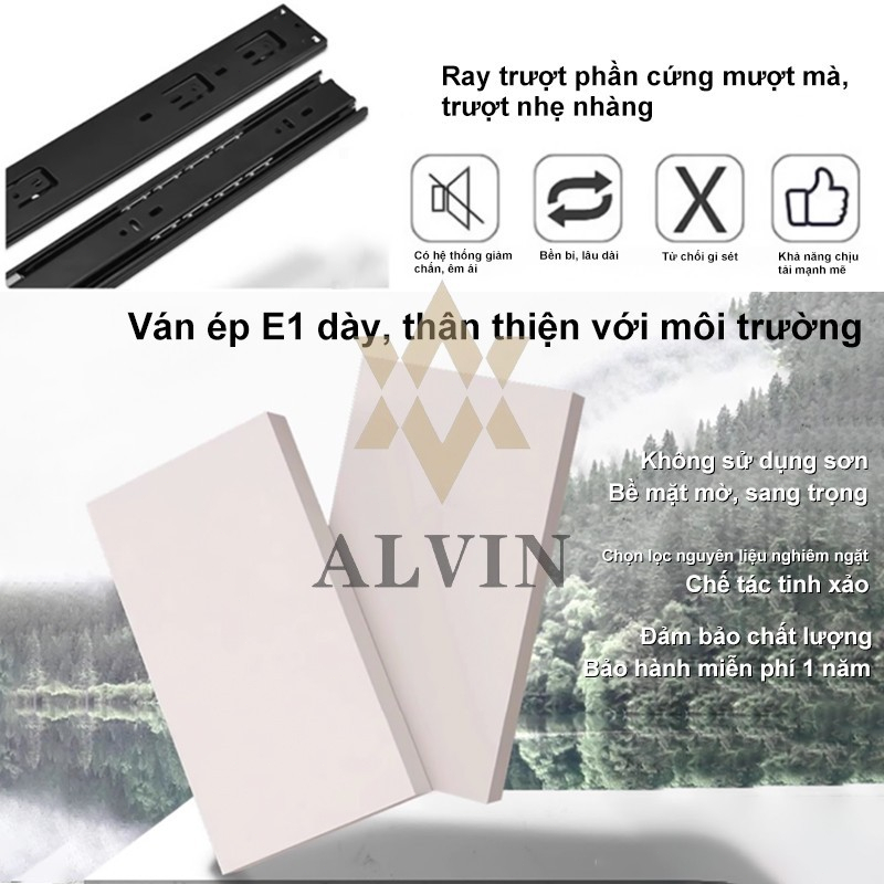 ALVIN 2m bàn trang điểm bàn phấn bàn làm việc có thể mở rộng kèm tủ để đồ tủlưu trữ tủ đầu giường | BigBuy360 - bigbuy360.vn